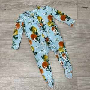Posh Peanut Blue and Orange Floral Footie